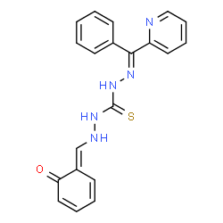 ChemSpider 2D Image | N''-[(E)-(6-Oxo-2,4-cyclohexadien-1-ylidene)methyl]-N'''-[(E)-phenyl(2-pyridinyl)methylene]thiocarbonohydrazide | C20H17N5OS