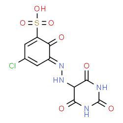 ChemSpider 2D Image | (5E)-3-Chloro-6-oxo-5-[(2,4,6-trioxohexahydro-5-pyrimidinyl)hydrazono]-1,3-cyclohexadiene-1-sulfonic acid | C10H7ClN4O7S
