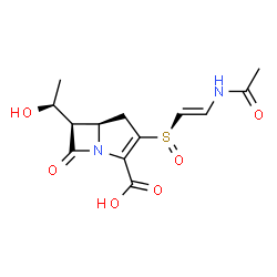 ChemSpider 2D Image | (5R,6R)-3-{(R)-[(E)-2-Acetamidovinyl]sulfinyl}-6-[(1S)-1-hydroxyethyl]-7-oxo-1-azabicyclo[3.2.0]hept-2-ene-2-carboxylic acid | C13H16N2O6S