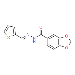 ChemSpider 2D Image | N'-[(E)-2-Thienylmethylene]-1,3-benzodioxole-5-carbohydrazide | C13H10N2O3S