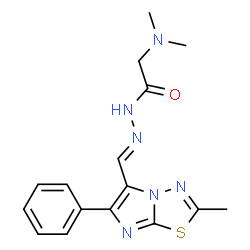 ChemSpider 2D Image | 2-methyl-6-phenylimidazo(2,1-b)-1,3,4-thiadiazole-5-carboxaldehyde dimethylaminoacetohydrazone | C16H18N6OS