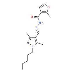 ChemSpider 2D Image | N'-[(E)-(3,5-Dimethyl-1-pentyl-1H-pyrazol-4-yl)methylene]-2-methyl-3-furohydrazide | C17H24N4O2