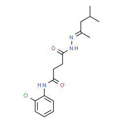 ChemSpider 2D Image | N-(2-Chlorophenyl)-4-[(2E)-2-(4-methyl-2-pentanylidene)hydrazino]-4-oxobutanamide | C16H22ClN3O2