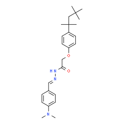 ChemSpider 2D Image | N'-{(E)-[4-(Dimethylamino)phenyl]methylene}-2-[4-(2,4,4-trimethyl-2-pentanyl)phenoxy]acetohydrazide | C25H35N3O2
