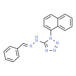 ChemSpider 2D Image | 5-[(2E)-2-Benzylidenehydrazino]-1-(1-naphthyl)-1H-tetrazole | C18H14N6