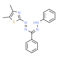 ChemSpider 2D Image | 4,5-Dimethyl-2-{(E)-[(Z)-phenyl(phenylhydrazono)methyl]diazenyl}-1,3-thiazole | C18H17N5S