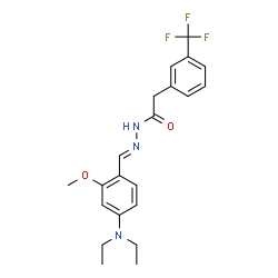 ChemSpider 2D Image | N'-{(E)-[4-(Diethylamino)-2-methoxyphenyl]methylene}-2-[3-(trifluoromethyl)phenyl]acetohydrazide | C21H24F3N3O2