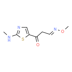 ChemSpider 2D Image | (3E)-3-(Methoxyimino)-1-[2-(methylamino)-1,3-thiazol-5-yl]-1-propanone | C8H11N3O2S