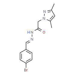 ChemSpider 2D Image | N'-[(E)-(4-Bromophenyl)methylene]-2-(3,5-dimethyl-1H-pyrazol-1-yl)acetohydrazide | C14H15BrN4O