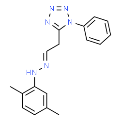 ChemSpider 2D Image | 5-{(2E)-2-[(2,5-Dimethylphenyl)hydrazono]ethyl}-1-phenyl-1H-tetrazole | C17H18N6