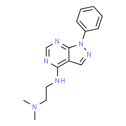 ChemSpider 2D Image | N,N-Dimethyl-N'-(1-phenyl-1H-pyrazolo[3,4-d]pyrimidin-4-yl)-1,2-ethanediamine | C15H18N6