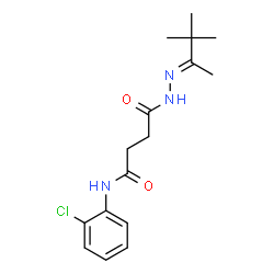 ChemSpider 2D Image | N-(2-Chlorophenyl)-4-[(2E)-2-(3,3-dimethyl-2-butanylidene)hydrazino]-4-oxobutanamide | C16H22ClN3O2