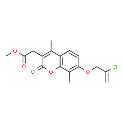 ChemSpider 2D Image | Methyl {7-[(2-chloro-2-propen-1-yl)oxy]-4,8-dimethyl-2-oxo-2H-chromen-3-yl}acetate | C17H17ClO5
