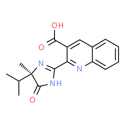 ChemSpider 2D Image | 2-[(4R)-4-Isopropyl-4-methyl-5-oxo-4,5-dihydro-1H-imidazol-2-yl]-3-quinolinecarboxylic acid | C17H17N3O3