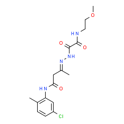 ChemSpider 2D Image | (3E)-N-(5-Chloro-2-methylphenyl)-3-({[(2-methoxyethyl)amino](oxo)acetyl}hydrazono)butanamide | C16H21ClN4O4