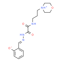 ChemSpider 2D Image | 2-[(E)-{[{[3-(Morpholin-4-ium-4-yl)propyl]amino}(oxo)acetyl]hydrazono}methyl]phenolate | C16H22N4O4