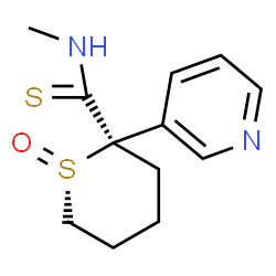 ChemSpider 2D Image | (1S,2R)-N-Methyl-2-(3-pyridinyl)tetrahydro-2H-thiopyran-2-carbothioamide 1-oxide | C12H16N2OS2