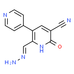 ChemSpider 2D Image | 2-[(E)-hydrazinylidenemethyl]-6-hydroxy-3,4'-bipyridine-5-carbonitrile | C12H9N5O