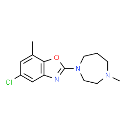 ChemSpider 2D Image | 5-Chloro-7-methyl-2-(4-methyl-1,4-diazepan-1-yl)-1,3-benzoxazole | C14H18ClN3O