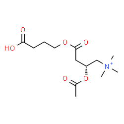 ChemSpider 2D Image | (2R)-2-Acetoxy-4-(3-carboxypropoxy)-N,N,N-trimethyl-4-oxo-1-butanaminium | C13H24NO6