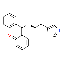 ChemSpider 2D Image | (6E)-6-[{[(2R)-1-(1H-Imidazol-5-yl)-2-propanyl]amino}(phenyl)methylene]-2,4-cyclohexadien-1-one | C19H19N3O