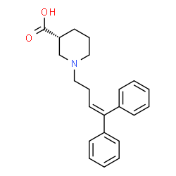 ChemSpider 2D Image | (3R)-1-(4,4-Diphenyl-3-buten-1-yl)-3-piperidinecarboxylic acid | C22H25NO2
