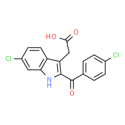 ChemSpider 2D Image | (6-chloro-2-(4-chlorobenzoyl)-1H-indol-3-yl)acetic acid | C17H11Cl2NO3