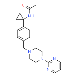 ChemSpider 2D Image | N-[1-(4-{[4-(2-Pyrimidinyl)-1-piperazinyl]methyl}phenyl)cyclopropyl]acetamide | C20H25N5O