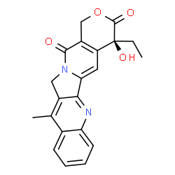 ChemSpider 2D Image | (S)-4-Ethyl-4-hydroxy-11-methyl-1H-pyrano[3',4':6,7]indolizino[1,2-b]quinoline-3,14(4H,12H)-dione | C21H18N2O4
