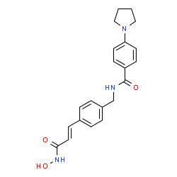 ChemSpider 2D Image | N-(4-(2-hydroxycarbamoylvinyl)benzyl)-4-pyrrolidin-1-ylbenzamide | C21H23N3O3