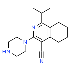 ChemSpider 2D Image | 1-Isopropyl-3-(1-piperazinyl)-5,6,7,8-tetrahydro-4-isoquinolinecarbonitrile | C17H24N4