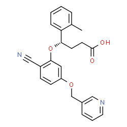 ChemSpider 2D Image | (4S)-4-[2-Cyano-5-(3-pyridinylmethoxy)phenoxy]-4-(2-methylphenyl)butanoic acid | C24H22N2O4
