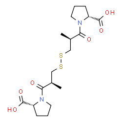 ChemSpider 2D Image | (2R,2'R)-1,1'-{Disulfanediylbis[(2S)-2-methyl-1-oxo-3,1-propanediyl]}di(2-pyrrolidinecarboxylic acid) | C18H28N2O6S2