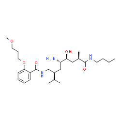 ChemSpider 2D Image | N-[(2S,4S,5S,7R)-4-Amino-8-(butylamino)-5-hydroxy-2-isopropyl-7-methyl-8-oxooctyl]-2-(3-methoxypropoxy)benzamide | C27H47N3O5
