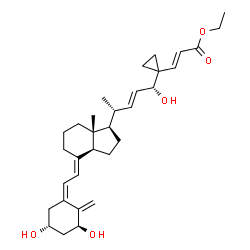 ChemSpider 2D Image | Ethyl (2E)-3-[(1S,3R,5Z,7E,22E,24R)-1,3,24-trihydroxy-26,27-cyclo-9,10-secocholesta-5,7,10,22-tetraen-25-yl]acrylate | C32H46O5