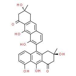 ChemSpider 2D Image | (2'R,6R)-1,2',5',6,9,10'-Hexahydroxy-2',6-dimethyl-2',3',6,7-tetrahydro-2,9'-bianthracene-4',8(1'H,5H)-dione | C30H26O8