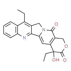 ChemSpider 2D Image | 4,11-Diethyl-4-hydroxy-1H-pyrano[3',4':6,7]indolizino[1,2-b]quinoline-3,14(4H,12H)-dione | C22H20N2O4