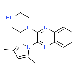 ChemSpider 2D Image | 2-(3,5-Dimethyl-pyrazol-1-yl)-3-piperazin-1-yl-quinoxaline | C17H20N6