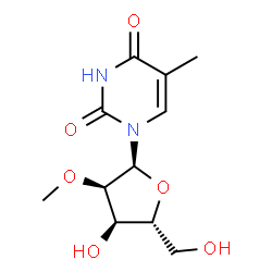 ChemSpider 2D Image | 5-Methyl-1-(2-O-methyl-alpha-D-ribofuranosyl)-2,4(1H,3H)-pyrimidinedione | C11H16N2O6