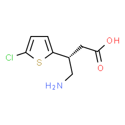 ChemSpider 2D Image | (3S)-4-Amino-3-(5-chloro-2-thienyl)butanoic acid | C8H10ClNO2S