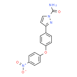 ChemSpider 2D Image | 3-(4-(4-nitrophenoxy)phenyl)-1H-pyrazole-1-carboxamide | C16H12N4O4