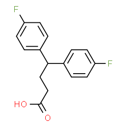 ChemSpider 2D Image | 4,4-Bis(4-fluorophenyl)butyric acid | C16H14F2O2