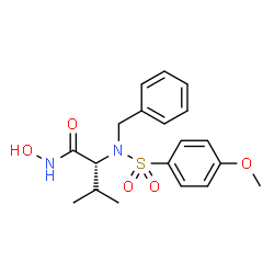 ChemSpider 2D Image | N~2~-Benzyl-N-hydroxy-N~2~-[(4-methoxyphenyl)sulfonyl]-D-valinamide | C19H24N2O5S