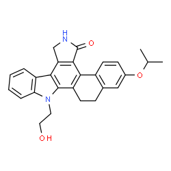ChemSpider 2D Image | 12-(2-Hydroxyethyl)-2-isopropoxy-7,12,13,14-tetrahydronaphtho[2,1-a]pyrrolo[3,4-c]carbazol-5(6H)-one | C27H26N2O3