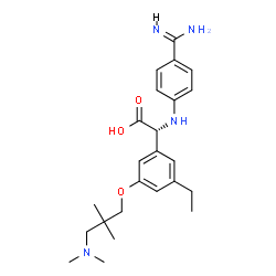 ChemSpider 2D Image | (2R)-[(4-Carbamimidoylphenyl)amino]{3-[3-(dimethylamino)-2,2-dimethylpropoxy]-5-ethylphenyl}acetic acid | C24H34N4O3