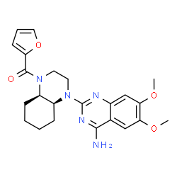 ChemSpider 2D Image | cis-1-(4-Amino-6,7-dimethoxy-2-quinazolinyl)-4-(2-furanylcarbonyl)decahydroquinoxaline | C23H27N5O4