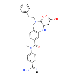 ChemSpider 2D Image | {8-[(4-Carbamimidoylphenyl)(methyl)carbamoyl]-3-oxo-4-(2-phenylethyl)-2,3,4,5-tetrahydro-1H-1,4-benzodiazepin-2-yl}acetic acid | C28H29N5O4