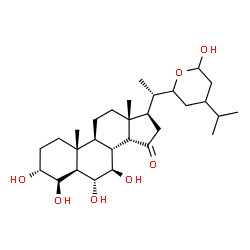 ChemSpider 2D Image | (3alpha,4beta,5alpha,6alpha,7beta,14beta,24xi)-3,4,6,7,29-Pentahydroxy-22,29-epoxystigmastan-15-one | C29H48O7