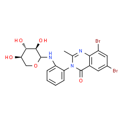 ChemSpider 2D Image | N-[2-(6,8-Dibromo-2-methyl-4-oxo-3(4H)-quinazolinyl)phenyl]-D-xylopyranosylamine | C20H19Br2N3O5