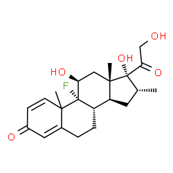ChemSpider 2D Image | (10xi,11beta,16alpha)-9-Fluoro-11,17,21-trihydroxy-16-methylpregna-1,4-diene-3,20-dione | C22H29FO5